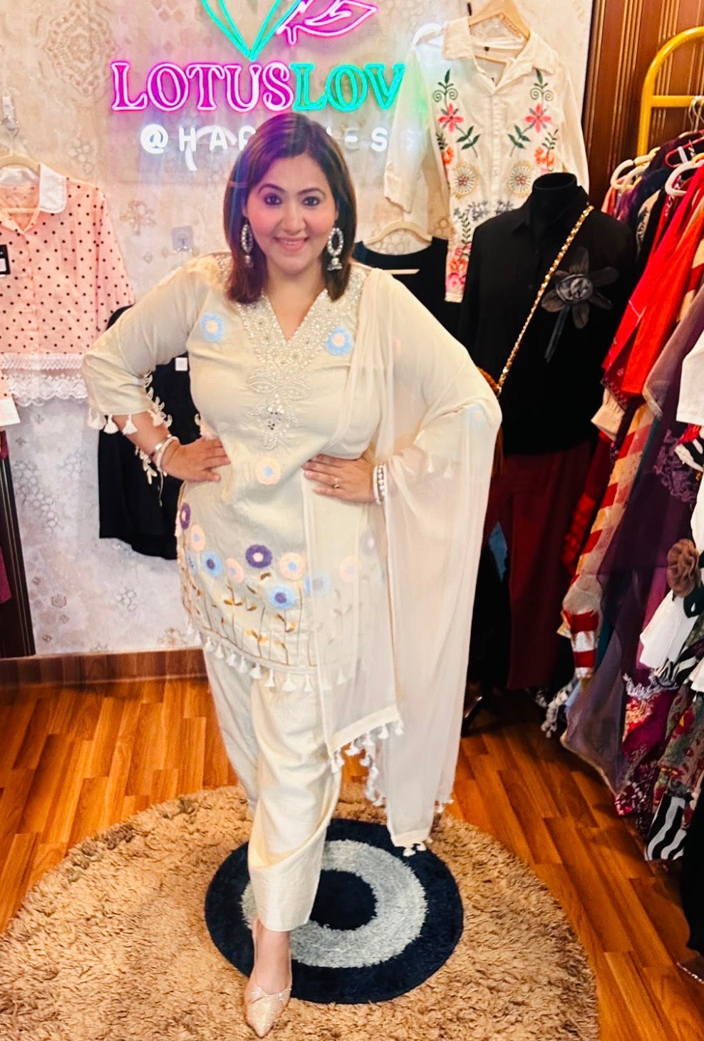 Crush cotton designer suit