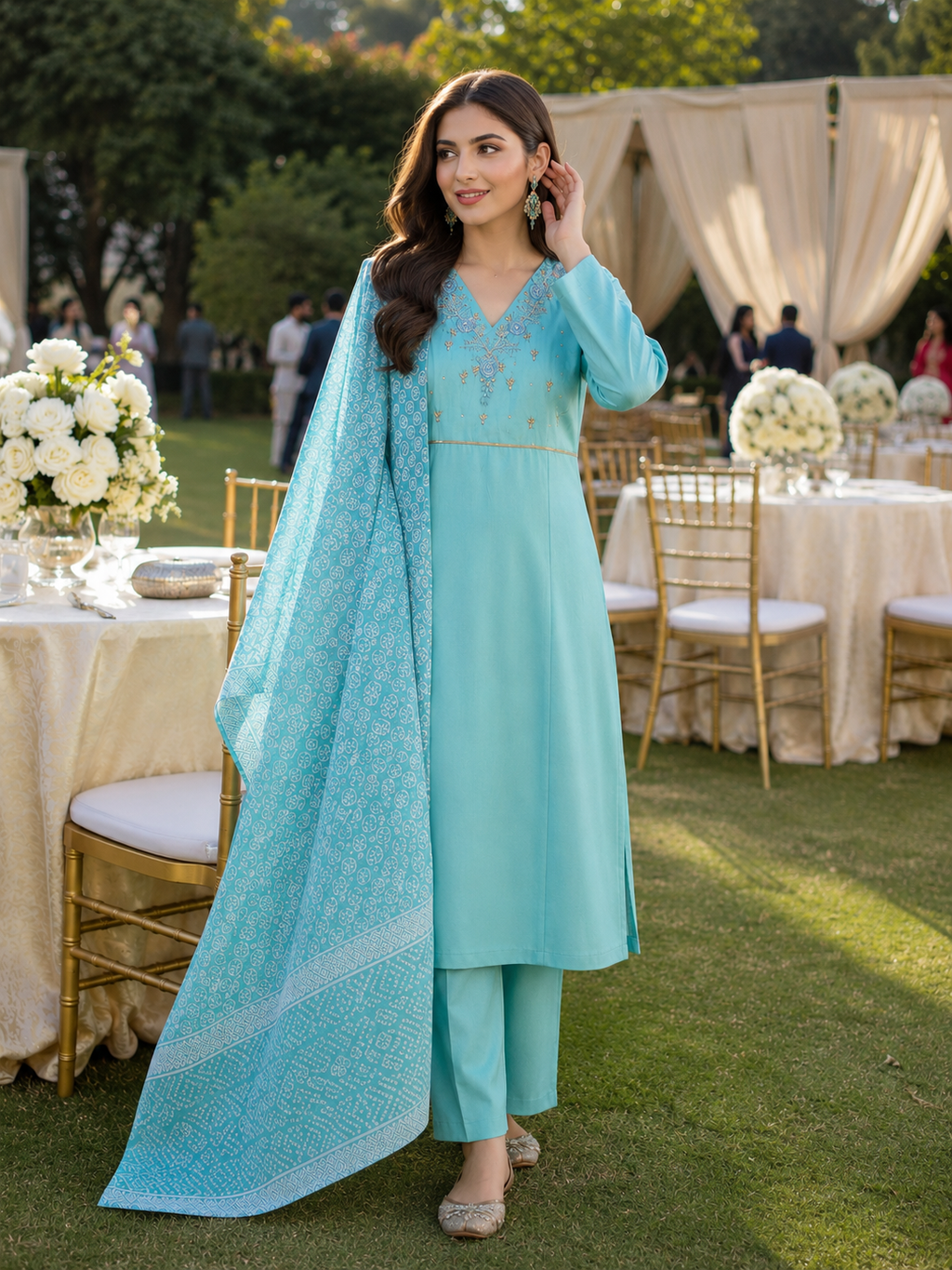 Slik shimmer blend A line suit