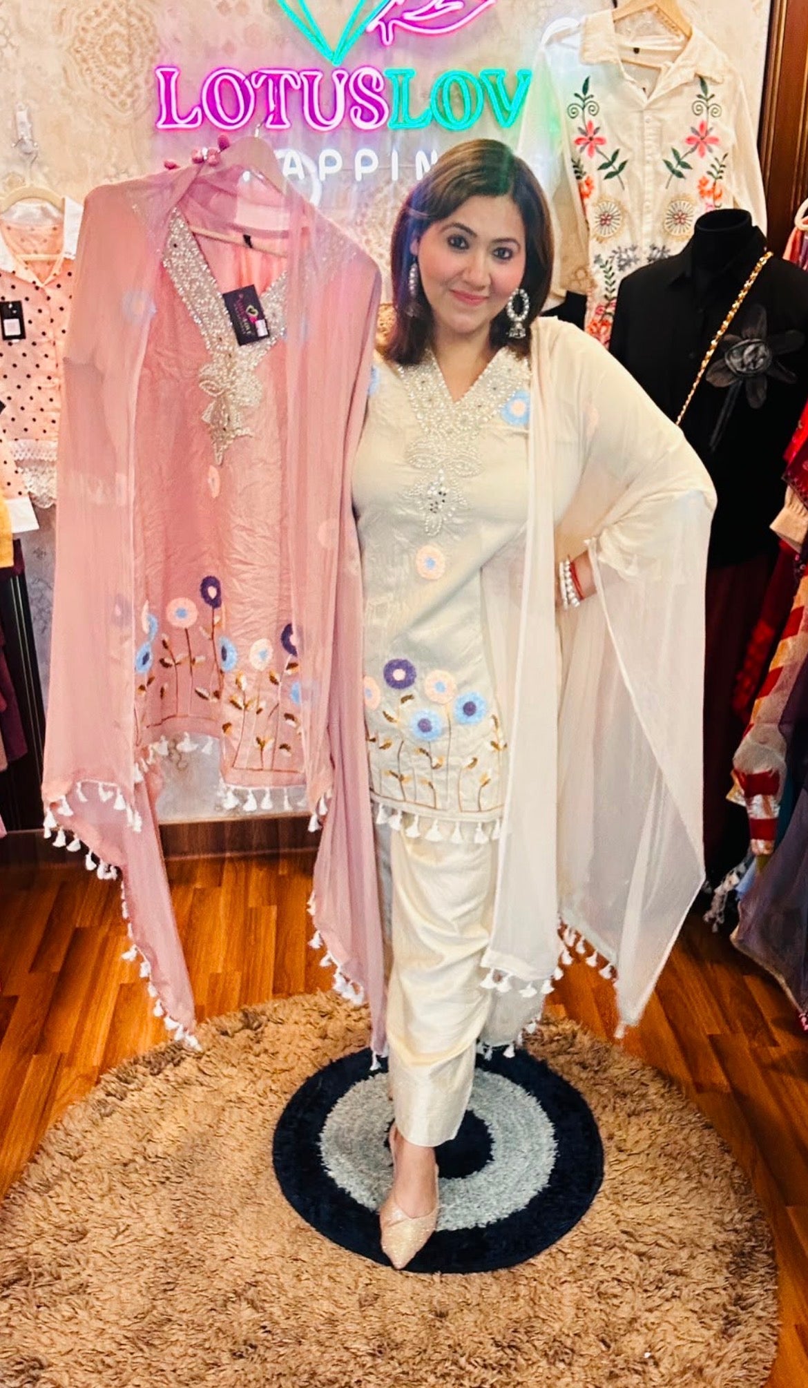 Crush cotton designer suit