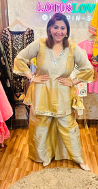SILK BLEND SHARARA SET WITH POTLI BAG