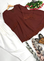 Peplum style heavy mulchanderi lining