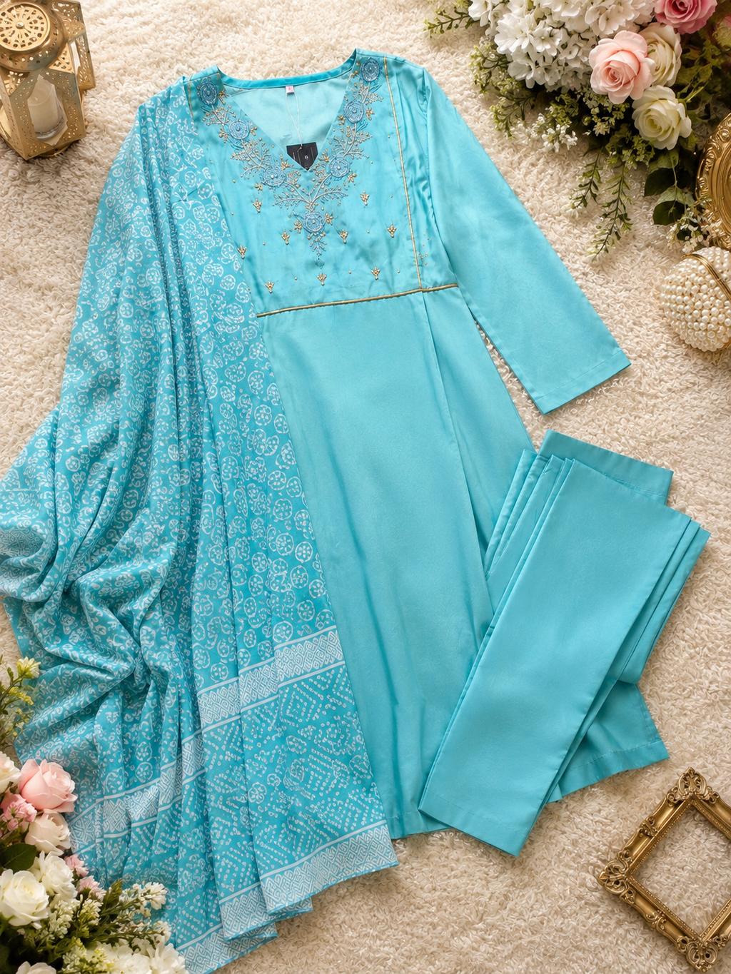 Slik shimmer blend A line suit