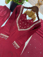 Roman silk Kashmiri Sharara set