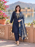 Cotton suit with digital dupatta
