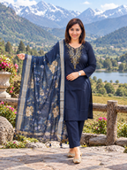 Cotton suit with digital dupatta