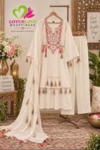 Khadi cotton anarkali suit