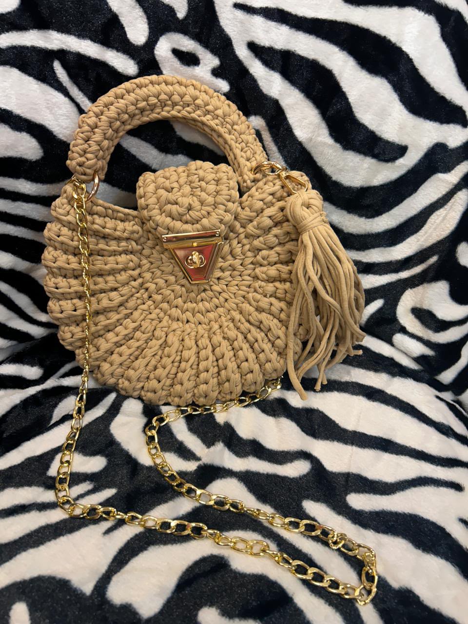 Beautiful Cloth Crochet Purse LL04
