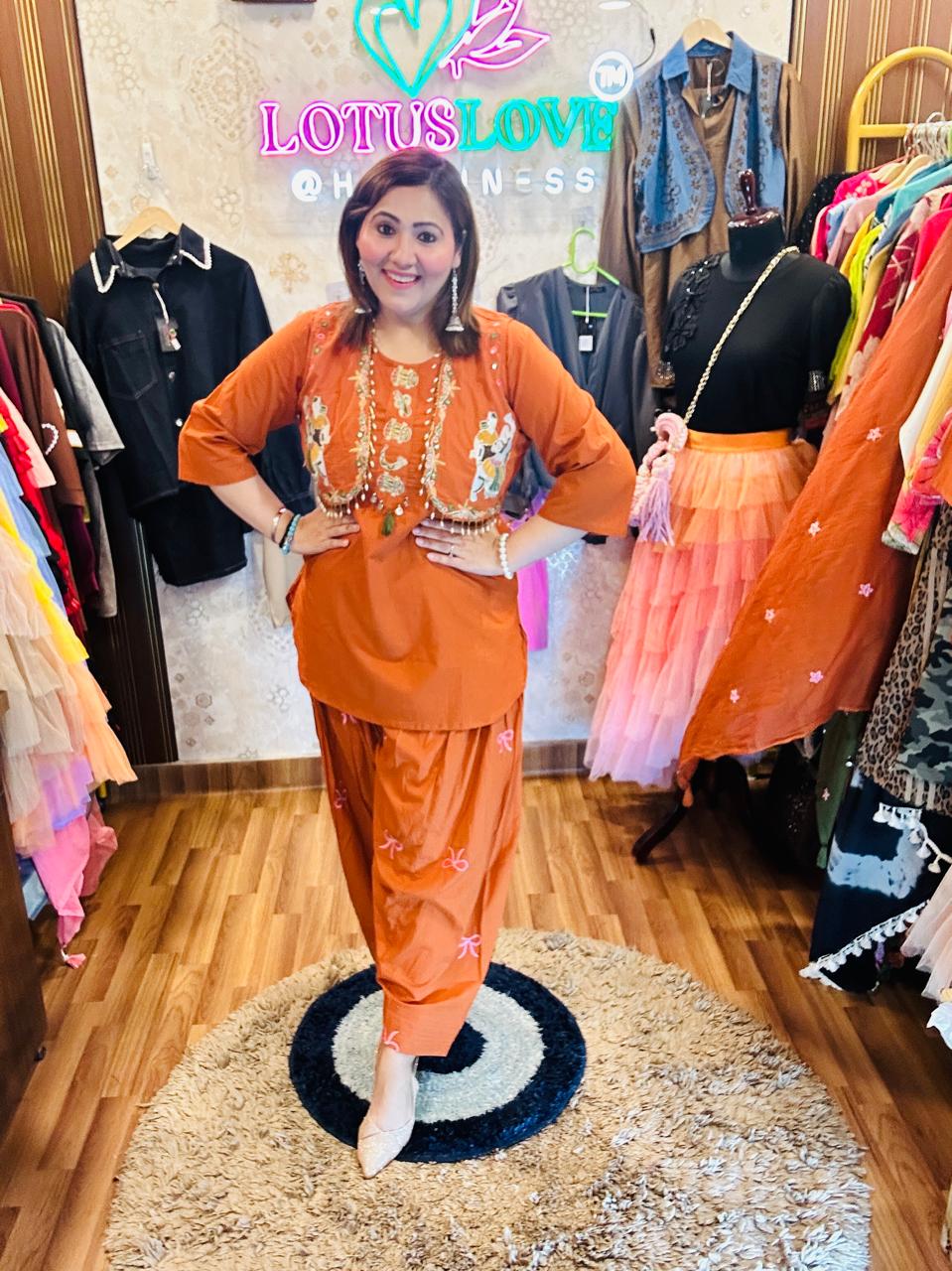 Beautiful 3pcs Cotton Frashi salwar suit set LL15