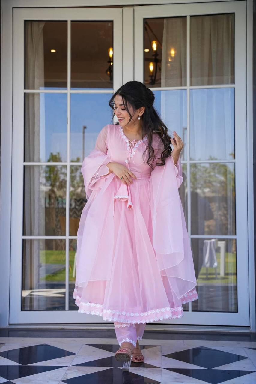 Organza Anarkali suit set